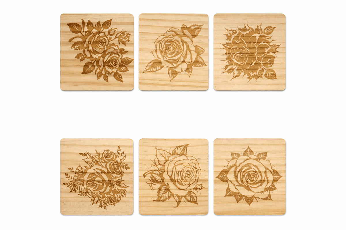 Untersetzer Holz 6er-Set